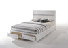Contemporary White and Grey Queen Bed with Storage Footboard