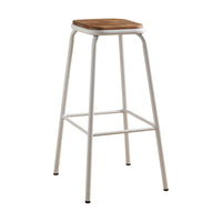 Set of 2 - 30" White and Natural Backless Stools