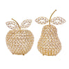 10.75" Medium Faux Crystal Gold Pear Sculpture