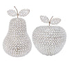 17.5" Jumbo Faux Crystal Silver Pear Sculpture