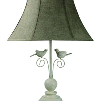 Cheerful White Table Lamp with 3D White Birds