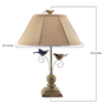 Cheerful Taupe Base Table Lamp with 3D Colorful Birds