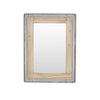 Glavanized Metal and Wood Rectangular Frame Wall Mirror