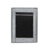 Glavanized Metal and Wood Rectangular Frame Wall Mirror