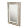 Rectangular Rustic White Wash Finish Wall Mirror