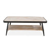 Industrial Style Distressed Whitewash and Gray Coffee Table