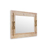 Brown Wood Finished Frame with Nautical Rope Accent Wall Mirror