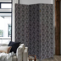 3 Panel Black Soft Fabric Finish Room Divider