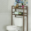 48" Chestnut Finish 2 Tier Solid Wood Over Toilet Organizer