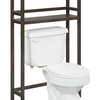 48" Espresso Finish 2 Tier Solid Wood Over Toilet Organizer