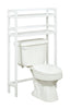 48" White Finish 2 Tier Solid Wood Over Toilet Organizer