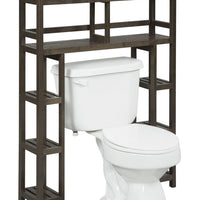 Espresso Finish 2 Tier Solid Wood Over Toilet Organizer