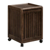 Espresso Solid Wood Rolling Laundry Hamper with Lid