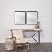 Rectangle Black Accent Mirror with Oxidized Finish Frame