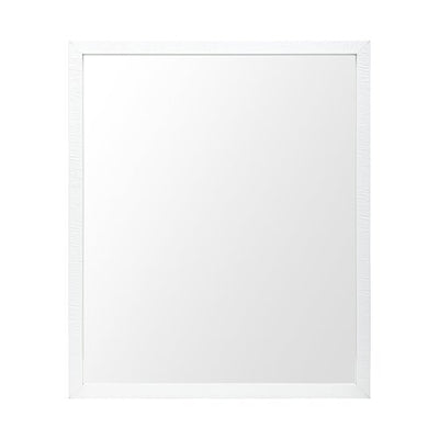 Rectangle White Accent Mirror with Crisp White Finish Frame