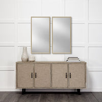 Rectangle Natural Accent Mirror with Matte Finish Frame