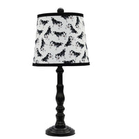 Black Traditional Table Lamp with Cow Printed Shade