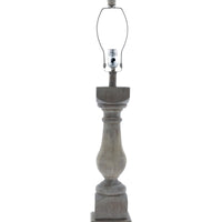 Brown Washed Wood Finish Table Lamp Base Only
