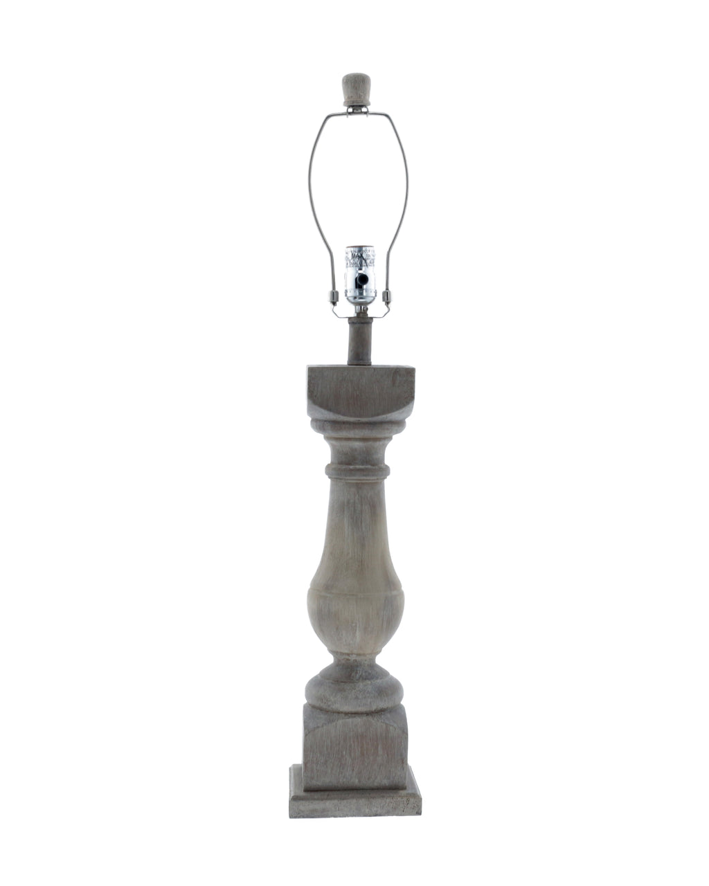 Brown Washed Wood Finish Table Lamp Base Only