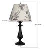 Black Table Lamp with Wild Roses Printed Shade