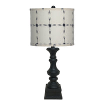 Distressed Black Beige Tribal Arrow Line Shade Table Lamp