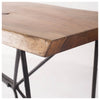 Medium Brown Solid Acacia Wood Console Table With Solid Iron Base.