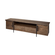 18" Brown 4 Legs Console Table With Storage