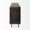 Dark Brown Mango Wood Finish Sideboard With 4 Cabinet Doors