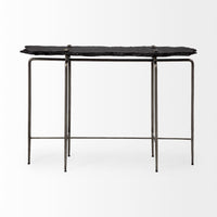 Black Slate Console Table With Iron Base