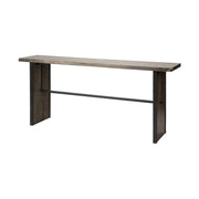 Rectangular Medium Brown Live Edge Mango Wood Console Table With Plank Like Legs