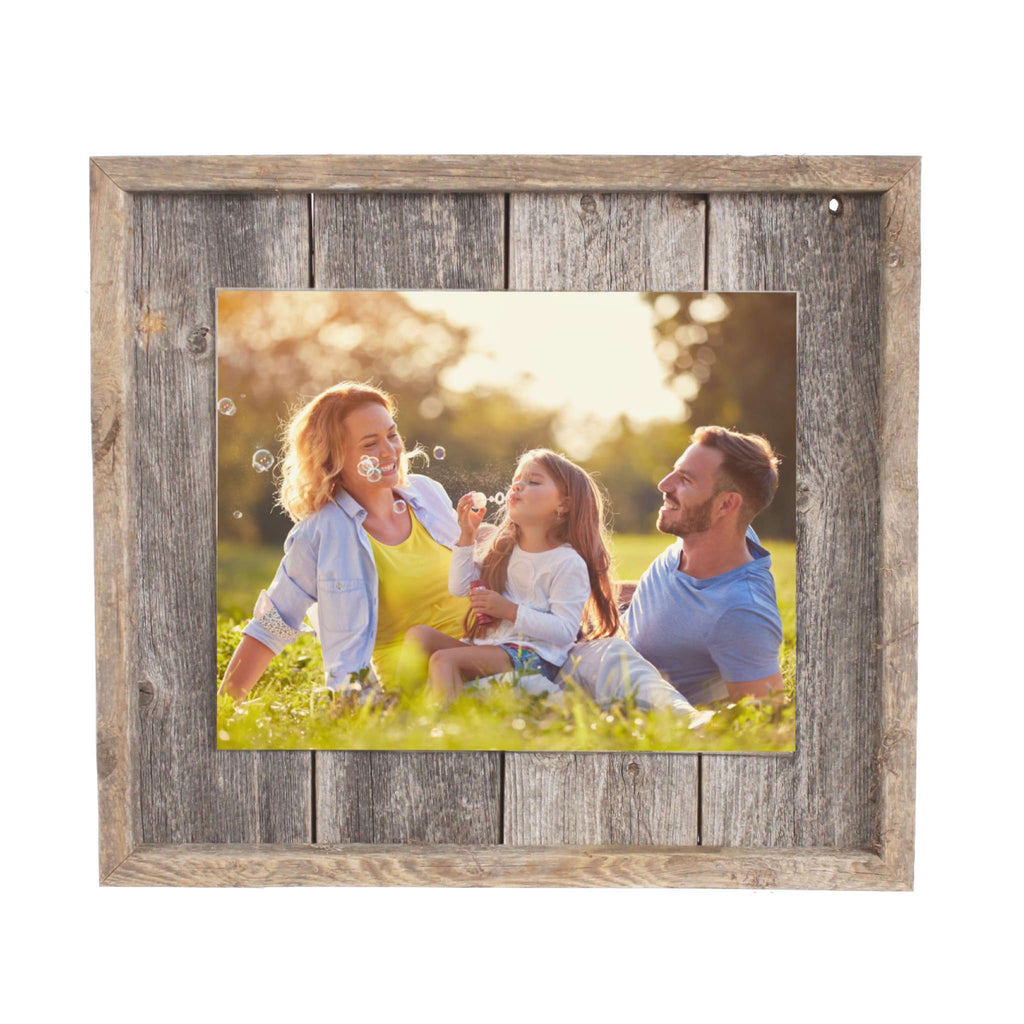 13"x14" Rustic Weathered Grey Picture Frame with Plexiglass Holder