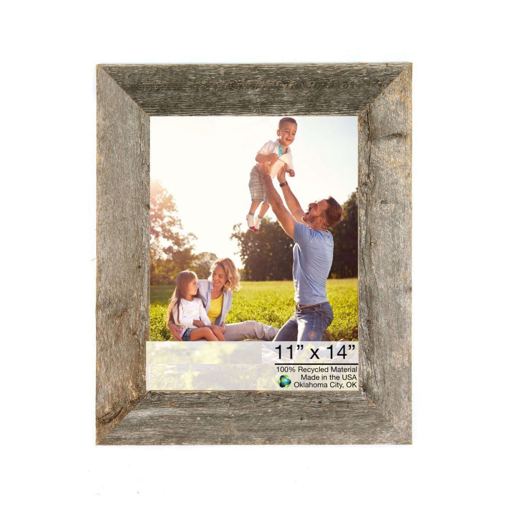 11"x14" Rustic Weathered Grey Picture Frame with Plexiglass Holder