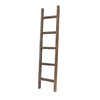 5 Step Rustic Espresso Gray Wood Ladder Shelf