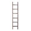 7 Step Rustic Weathered Gray Wood Ladder Shelf