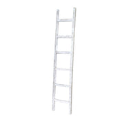 6 Step Rustic White Wash Wood Ladder Shelf