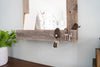 Rustic Weathered Gray Reclaimed Wood Plank Mirror with Shelf