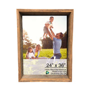 28"x40" Rustic Weathered Grey Box Picture Frame with Hanger