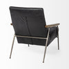 Black Leather Wrap Accent Chair with Metal Frame
