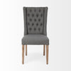 Gray Plush Linen Covering with Ash Solid Wood Base Dining Chair
