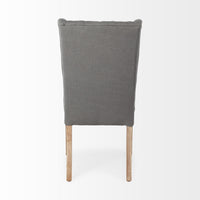 Gray Plush Linen Covering with Ash Solid Wood Base Dining Chair