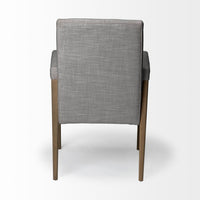 Grey Fabric Wrap with Brown Wooden Frame Dining Chair