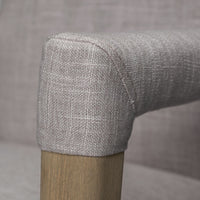 Grey Fabric Wrap with Brown Wooden Frame Dining Chair