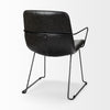 Black Faux Leather with Seat Black Iron Frame Dining Chair