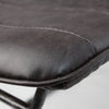 Black Faux Leather Seat with Black Iron Frame Dining Chair