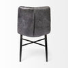Black Leather Seat with Black Metal Frame Dining Chair