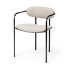 Beige Fabric Seat with Gun Metal Grey Iron Frame Dining Chair