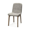 Grey Fabric Wrap with Medium Brown Wood Base Dining Chair