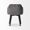 Grey Velvet Wrap with Black Wooden Base Dining Chair