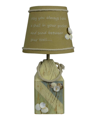 Seaside Accent Lamp with Rope and Seashells