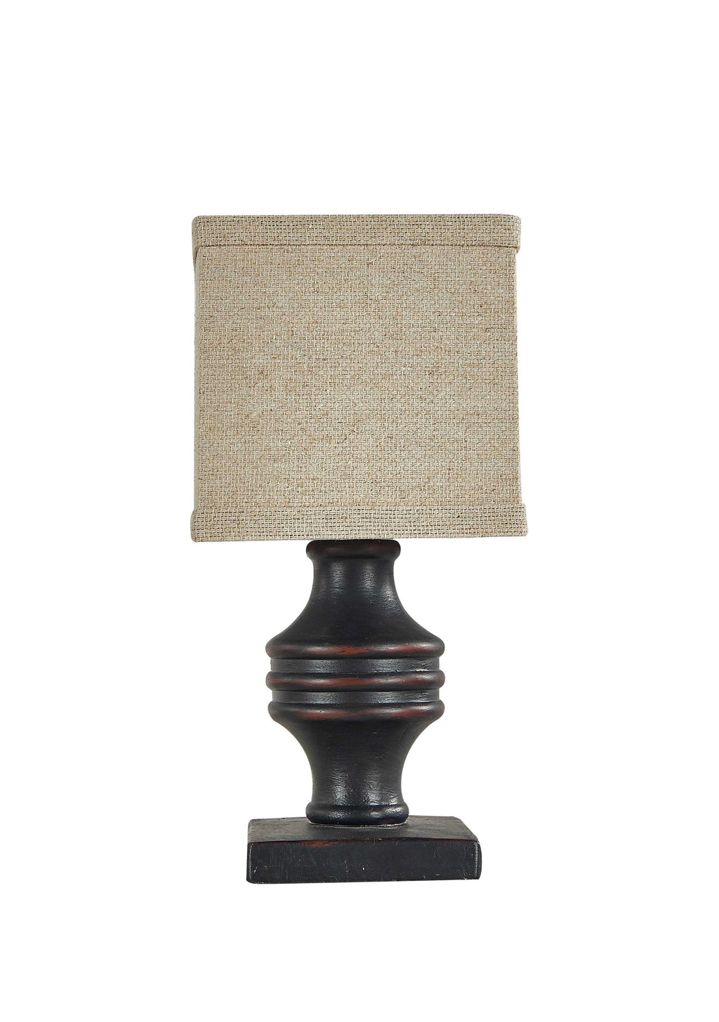 Classic Black Accent Lamp with Neutral Shade